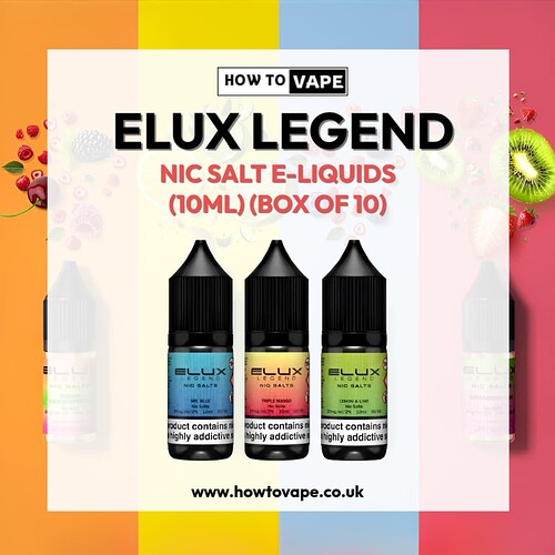 How to Vape (Box Of 10 Elux Legend 10ml Nic Salt E-Liquids)