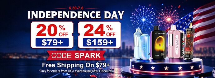 Independence day vape sale