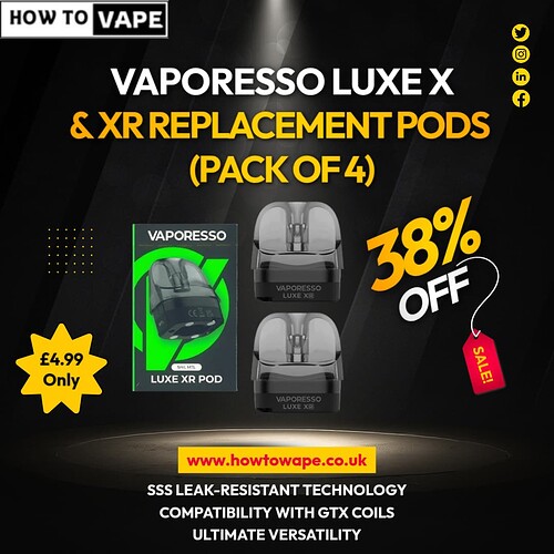 How to Vape (Vaporesso Luxe X & XR Replacement Pods) (Pack of 4)